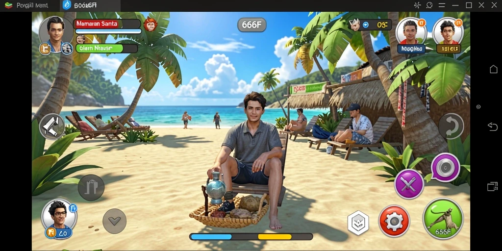 Screenshot 666F menunjukkan gameplay santai dan menawan.
