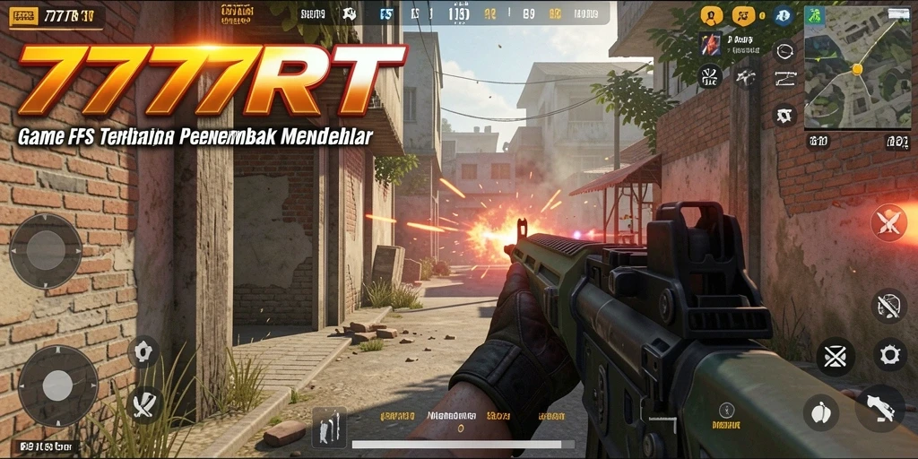 Screenshot dari gameplay mendebarkan dalam 777RT dengan aksi tembak-menembak.