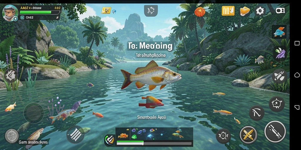 Tampilan gameplay AA62 yang seru dengan aksi memancing yang intens.