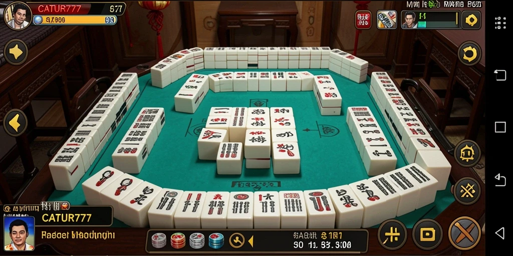 Tangkapan layar gameplay menunjukkan aksi menarik dari permainan Mahjong.