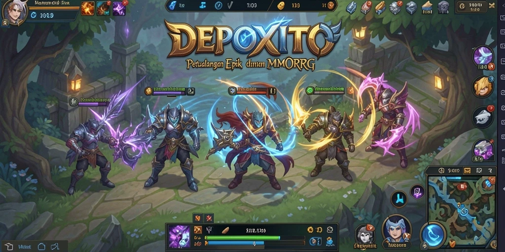Tangkapan layar gameplay <strong>DEPOXITO</strong> menunjukkan aksi pertempuran epik dalam dunia MMORPG.