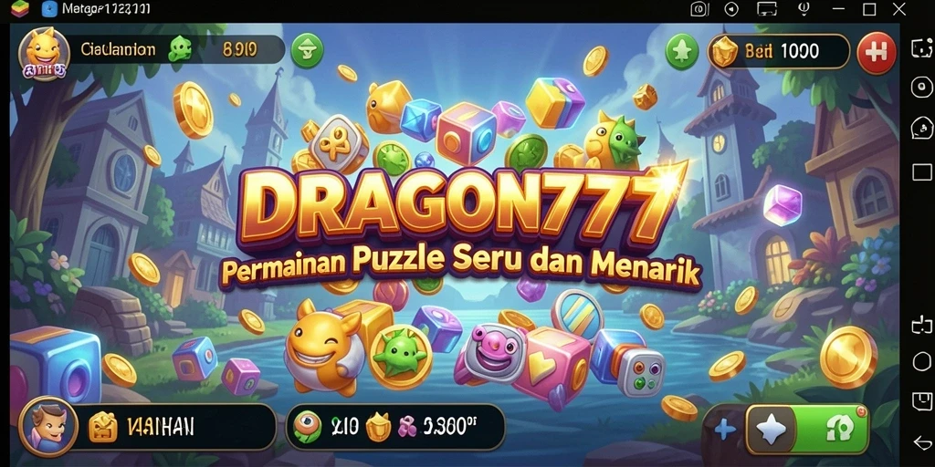 Menampilkan gameplay seru dari DRAGON777 dengan tantangan puzzle.