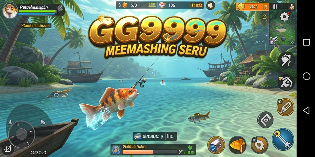 Gameplay GG999 menampilkan aksi memancing yang seru dan mendebarkan.