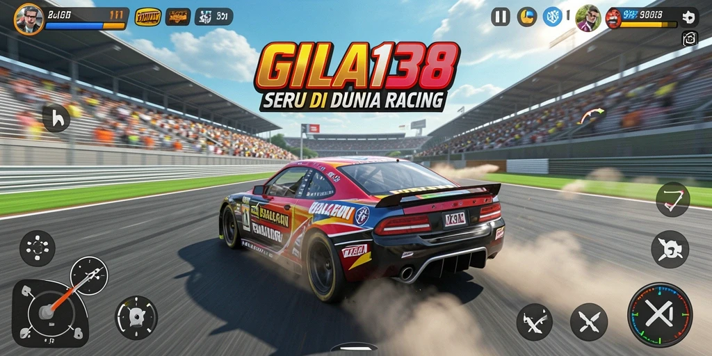 Screenshot gameplay GILA138 menampilkan aksi balapan yang mendebarkan.