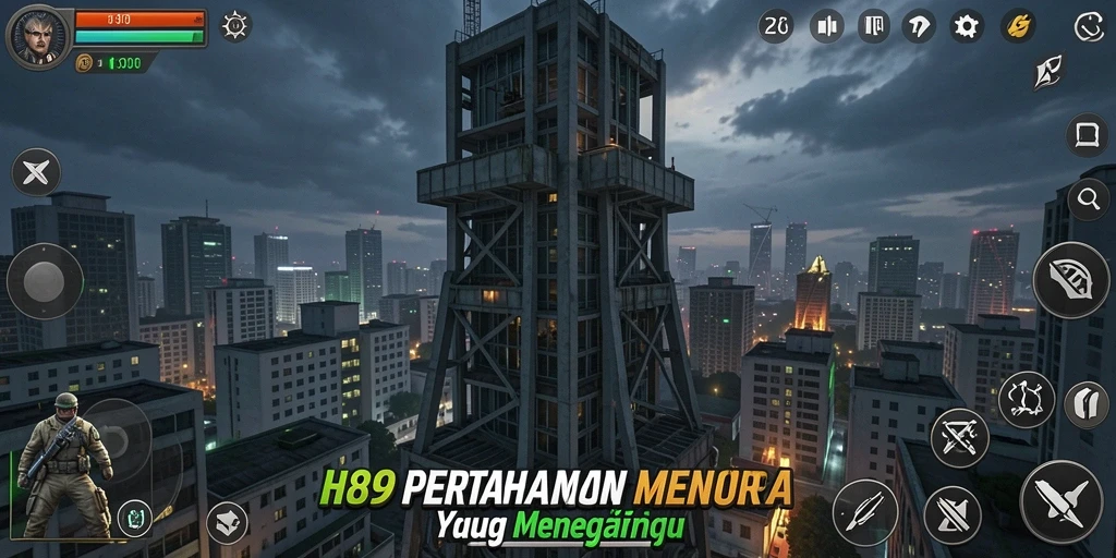 Screenshot H89 menampilkan aksi mempertahankan markas dalam Tower Defense.
