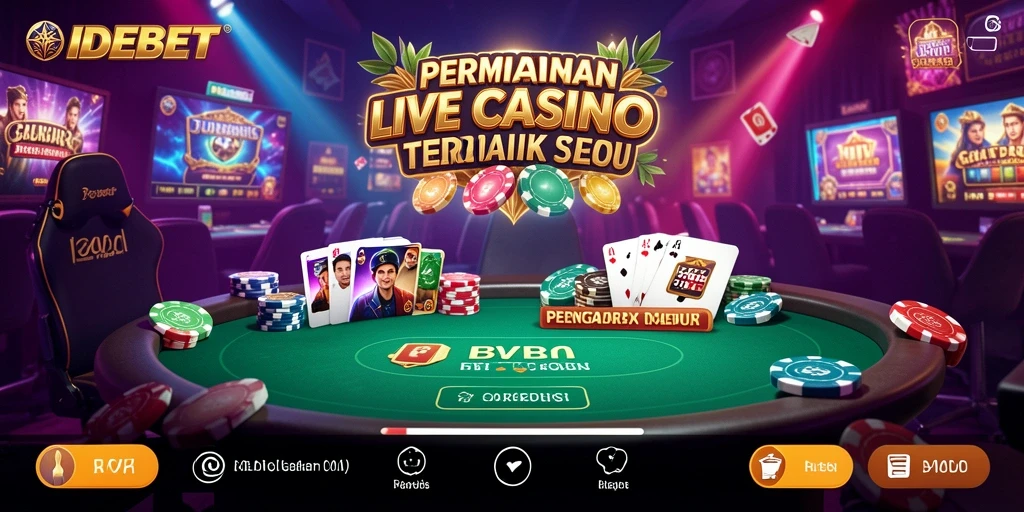 Menampilkan gameplay seru di <strong>IDEBET</strong> dengan interaksi langsung bersama dealer.