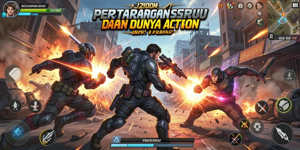 Tampilan gameplay mendebarkan dari J200M yang penuh aksi.