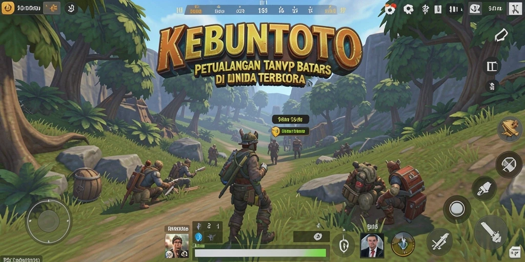 Screenshot gameplay KEBUNTOTO dengan eksplorasi dunia terbuka.