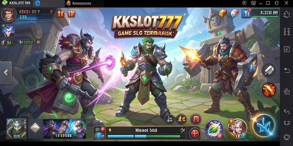 Gameplay KKSLOT777 menampilkan pertempuran strategi yang menarik.