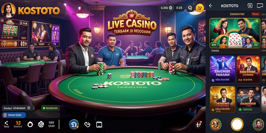 Tampilan gameplay yang mendebarkan dalam aplikasi Live Casino KOSTOTO.