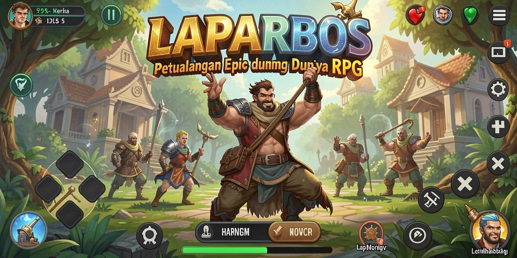 Screenshot utama LAPARBOS menampilkan aksi gameplay RPG yang seru dan menegangkan.