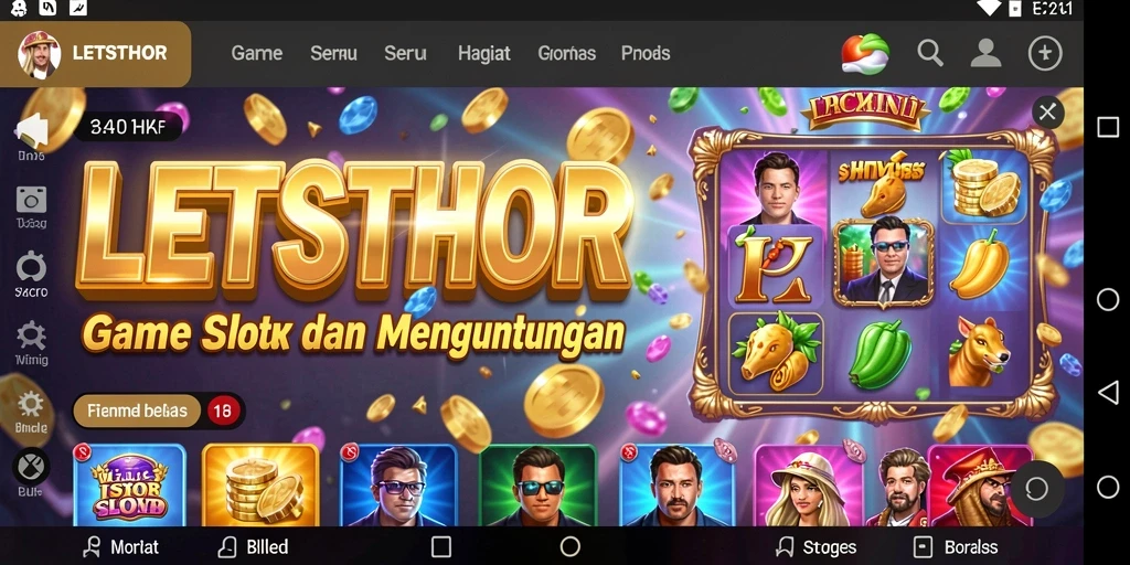 Screenshot utama LETSTHOR menampilkan gameplay slot yang menarik dan seru.