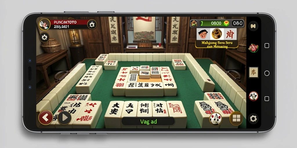 Screenshot gameplay PUNCAKTOTO menampilkan suasana permainan Mahjong yang mendebarkan.
