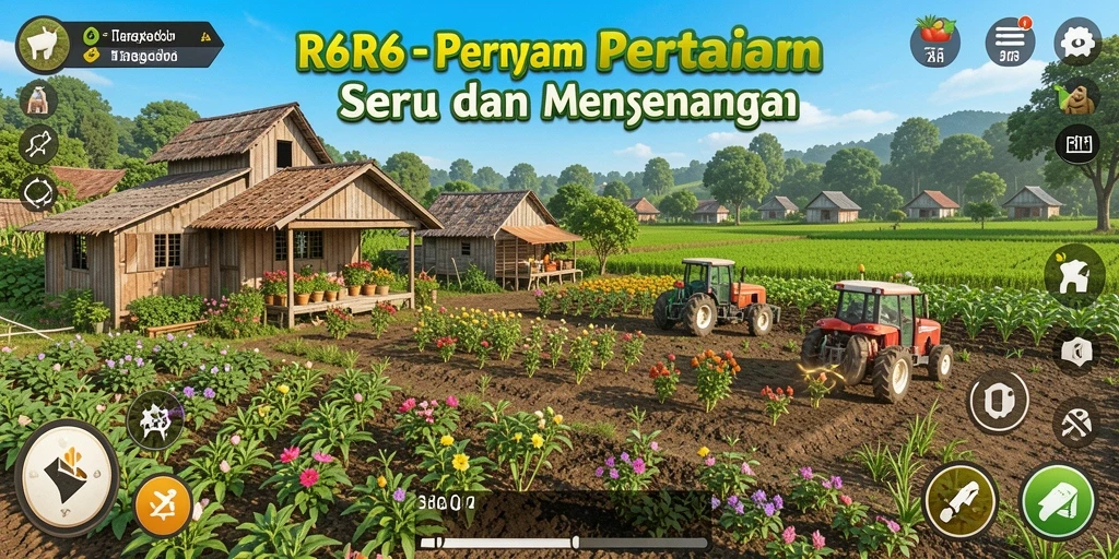 Gameplay seru R6R6 dengan berbagai aktivitas pertanian.