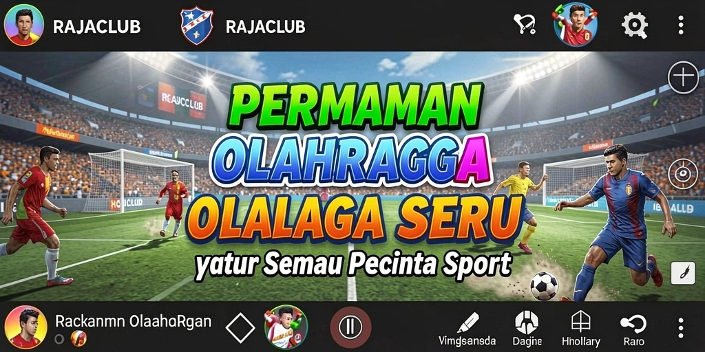 Tampilan gameplay seru di RAJACLUB dengan aksi olahraga yang menegangkan.