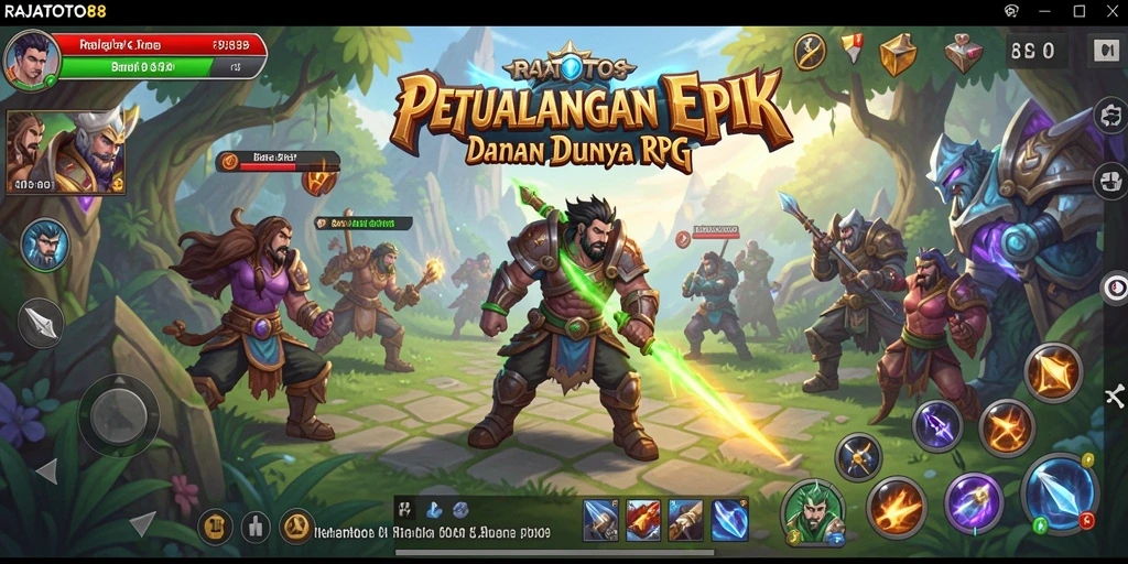 Tampilan gameplay menegangkan di RAJATOTO88 dengan aksi RPG yang seru.