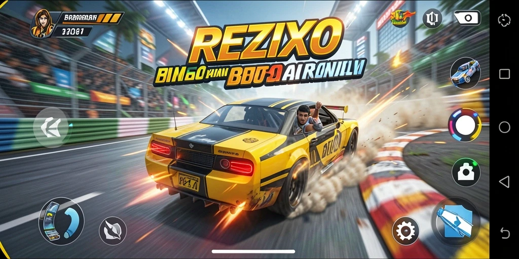 Tampilan seru dari gameplay balap di REZIXO.