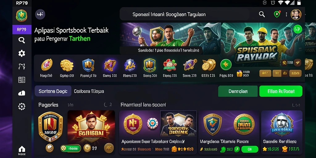 Tampilan screenshot RP79 yang menampilkan antarmuka aplikasi Sportsbook.