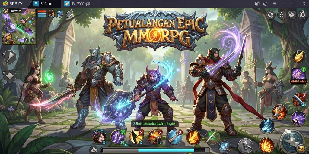 Tampilan screenshot utama RPYYY menampilkan aksi seru dalam pertarungan MMORPG.