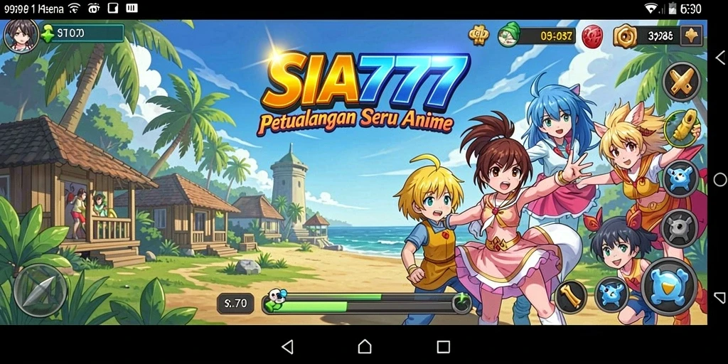 Tampilan gameplay seru dengan karakter Anime yang menawan.