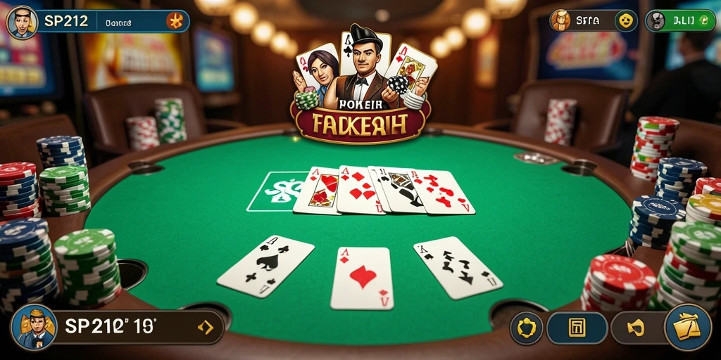 Tampilan screenshot gameplay SP212 menampilkan aksi seru dalam permainan Poker.
